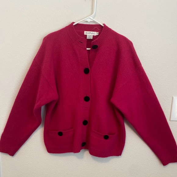 Ann Taylor Lambswool/ Rabbit Hair Button Down Sweater M - Picture 1 of 5